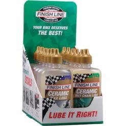 Finish Line Wet And Ceramic Wax Bike Chain Lube - 4 Fl Oz Drip Box Of 12
